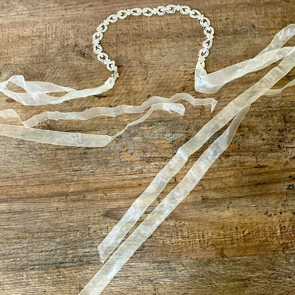 Diamond Rhinestone waist accent tie/belt - Picture 2 of 2